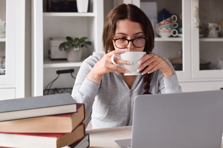 Studying with tea